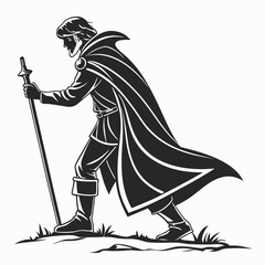 Merlin black silhouette icon vector