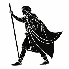 Merlin black silhouette icon vector