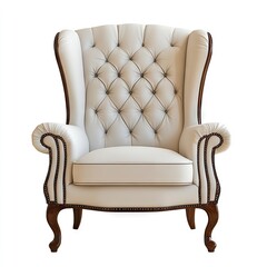 Photo of Wingback chairs isolated on white background