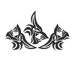 Vector graphic illustration cerberus, three fierce dog or wolf heads suitable for use as community logo material