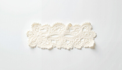Fototapeta premium Lace Craft Piece on White Background 