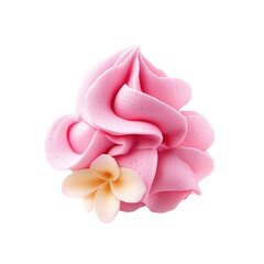 Pink Whipped Cream on transparent background