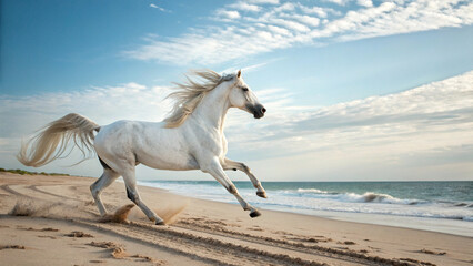 Beautiful white horse galloping along the beach. Generative AI.
Beautiful white horse galloping along the beach. Generative AI.
 

 

Beautiful white horse galloping along the beach. Generative AI.
