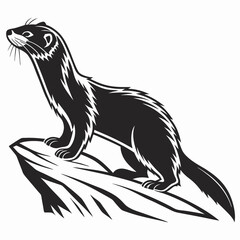 mink black silhouette icon vector
