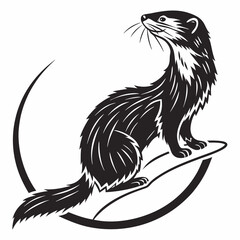 mink black silhouette icon vector