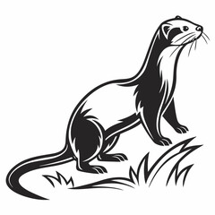 mink black silhouette icon vector