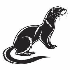 mink black silhouette icon vector