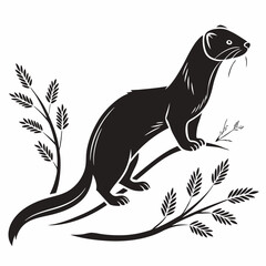 mink black silhouette icon vector