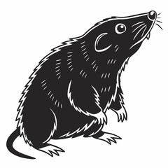 mole black silhouette icon vector