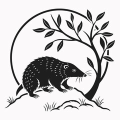 mole black silhouette icon vector