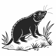 mole black silhouette icon vector