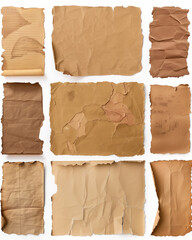 Textured brown paper sheets for backgrounds.