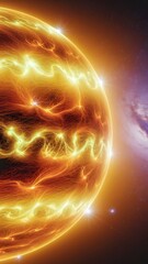 Fototapeta premium Surface of the sun with fire