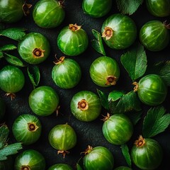 Actinidia arguta texture as a background, hardy kiwi fruit pattern, perennial vine mockup with numerous plants, kiwifruit berries
