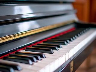 Grey Piano Keys Close Up.
