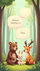 Obraz premium Adorable cartoon animals collaborate on 