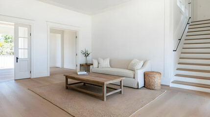 Fototapeta premium Modern White Living Room Interior Design