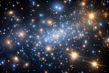 Fototapeta premium Vibrant Neural Galaxy Cluster in Deep Space