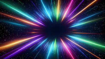 Fototapeta premium Abstract Space Background with Colorful Light Rays 