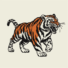 Vintage Tiger Illustration – Hand Drawn Wild Animal Artwork for Tattoos, Posters, or Graphic Design