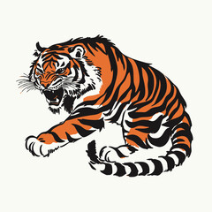 Vintage Tiger Illustration – Hand Drawn Wild Animal Artwork for Tattoos, Posters, or Graphic Design