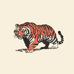 Fierce Roaring Tiger – Hand-Drawn Wild Animal Illustration for Logos, Tattoos, and Apparel
