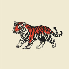 Vintage Tiger Illustration – Hand Drawn Wild Animal Artwork for Tattoos, Posters, or Graphic Design