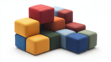 Obraz premium Colorful Modular Cube Seat Arrangement
