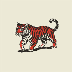 Vintage Tiger Illustration – Hand Drawn Wild Animal Artwork for Tattoos, Posters, or Graphic Design
