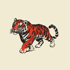 Vintage Tiger Illustration – Hand Drawn Wild Animal Artwork for Tattoos, Posters, or Graphic Design