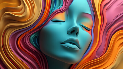 Whispers of calm in vibrant sculptural harmony. Dimensional Whisper. Illustration