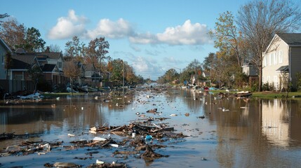 Obraz premium Resilient cities aerial photography of post-hurricane recovery efforts