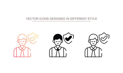 Employee Insurance icon design with white background stock illustration