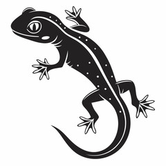 Newt black silhouette icon vector