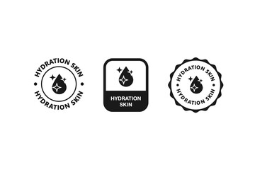 Hydration skin, label or sticker. Organic cosmetic icon. Organic skin care components or labels.