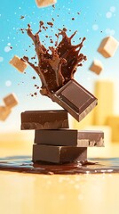 Chocolate Splash with Cubes, and Sweet Treat.