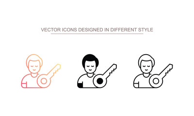 Key Person icon design with white background stock illustration