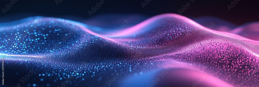 Aufkleber Futuristic digital background with glowing waves and elegant negative space showcasing modern cyber elegance