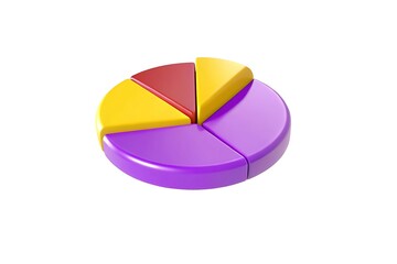 Fototapeta premium Colorful 3d pie chart isolated on white background