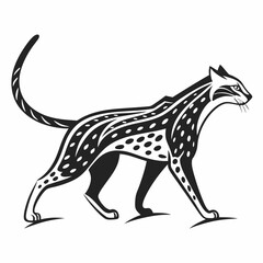Ocelot black silhouette icon vector