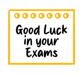 good luck in your exams lettering. vector illustration