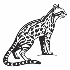 Ocelot black silhouette icon vector