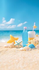 Summer Beach Drinks  Seashells.