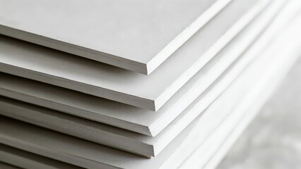Obraz premium Stack of Smooth, White Concrete Sheets for Construction Use