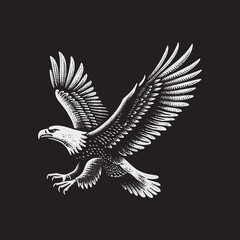 Fototapeta premium eagle Vector Illustration – Vintage Retro Logo Design on Black Background