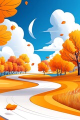 Autumn Road Trip Scenic View