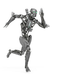 apocalypse cyborg is running like a comic hero