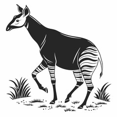Okapi black silhouette icon vector