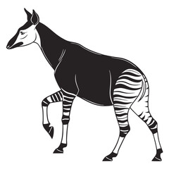 Okapi black silhouette icon vector