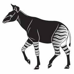 Okapi black silhouette icon vector